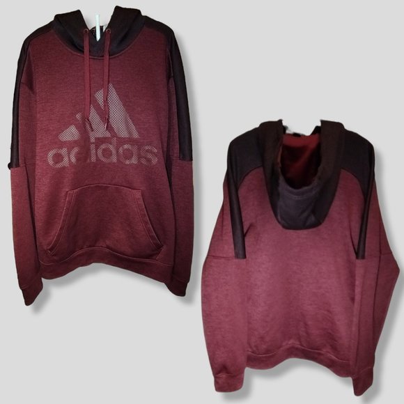 Adidas dark maroon branded hoodie sz Med EUC - Picture 1 of 3